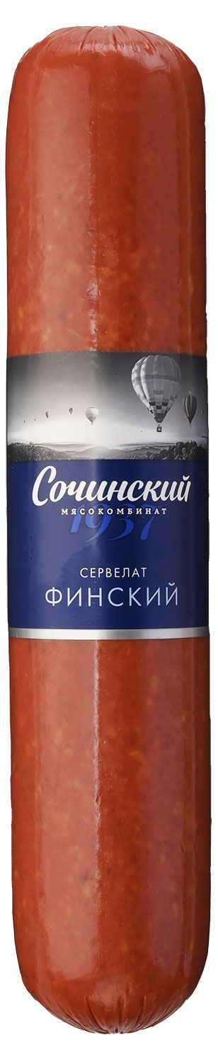 Колбаса варено-копченая Сочинский мясокомбинат Сервелат Финский, ~ 1 кг