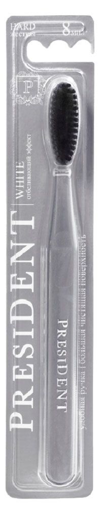 Зубная щетка President White Отбеливающий эффект жесткая, 1 шт
