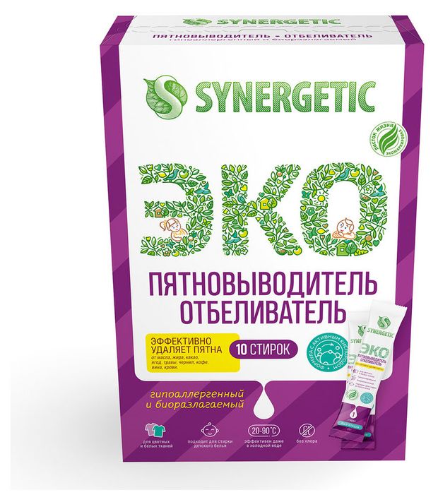 фото Отбеливатель-пятновыводитель synergetic 10 стирок, 250 г