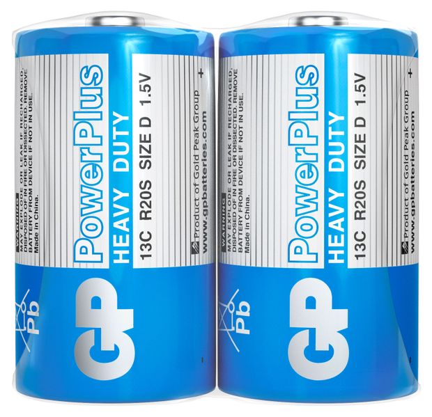 Батарейка D GP Power Plus R20 2 шт 235₽