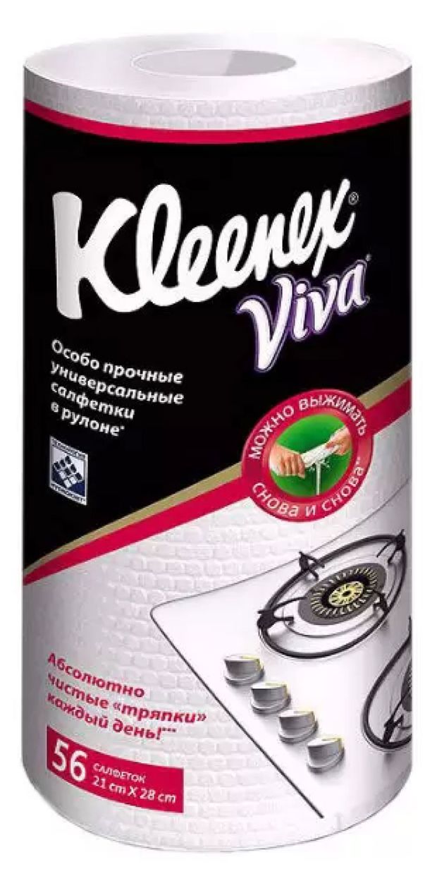 Универсальные салфетки Kleenex Viva особо прочные 21х28 см 56 шт 400₽