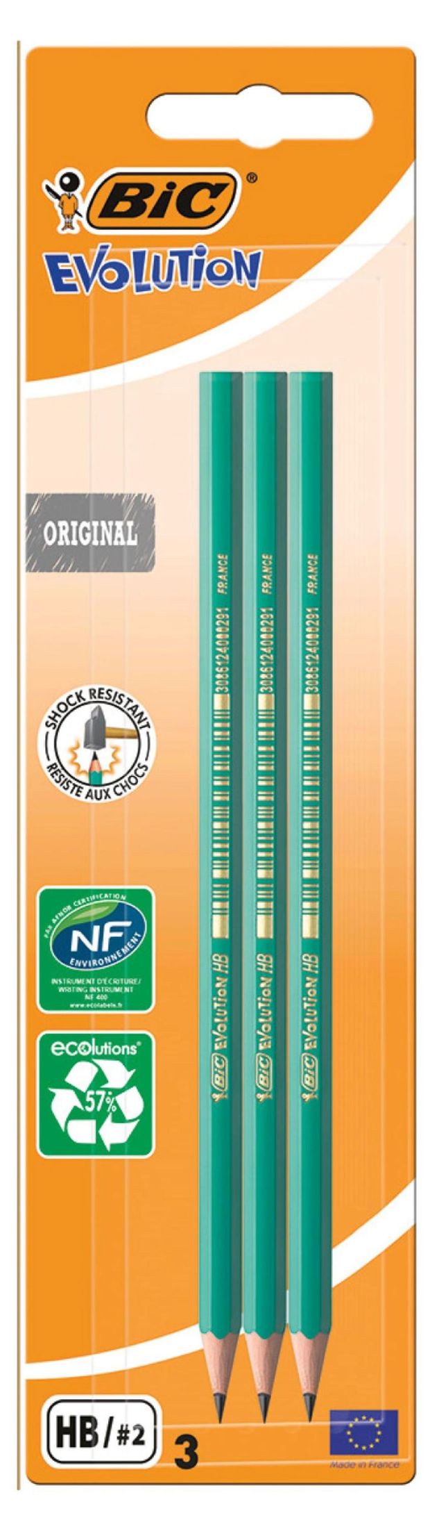 Карандаш чернографитовый BIC Evolution HB 3 шт 80₽