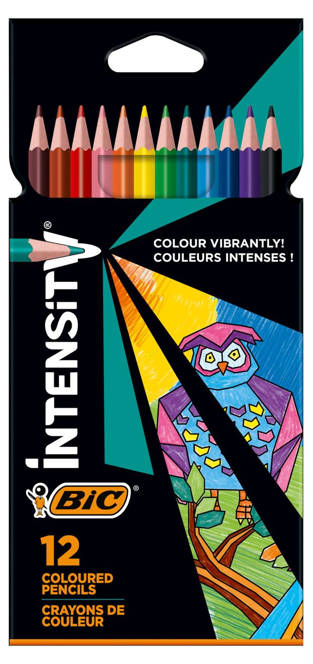 фото Карандаши цветные bic intensity, 12 цветов