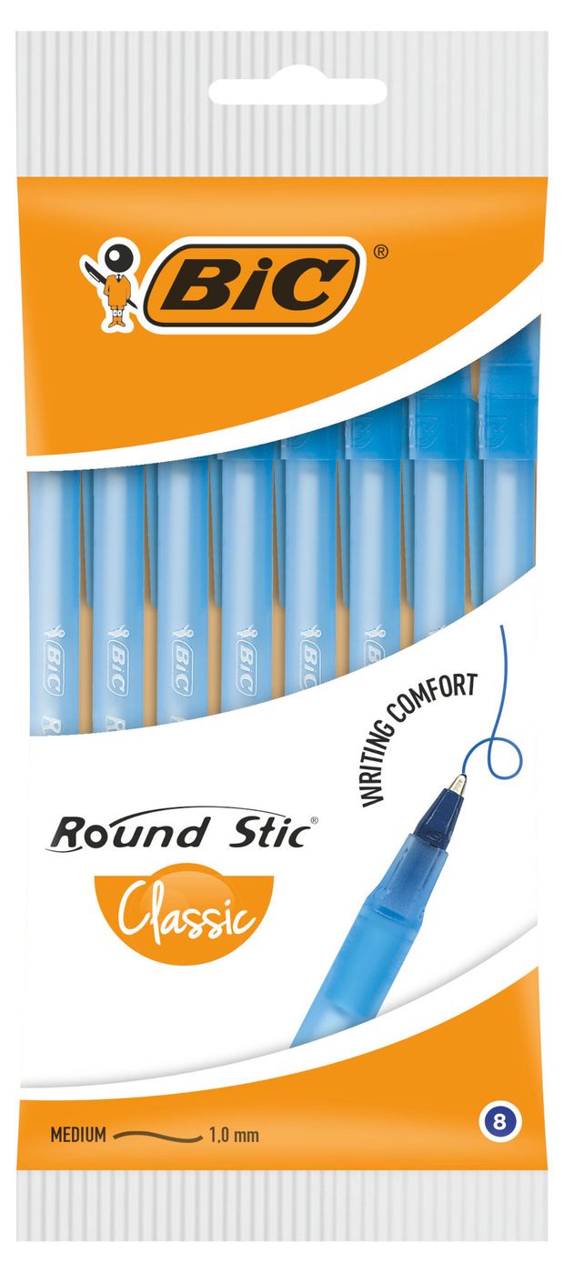 Ручка шариковая BIC Round Stic Classic синяя 8 шт 150₽