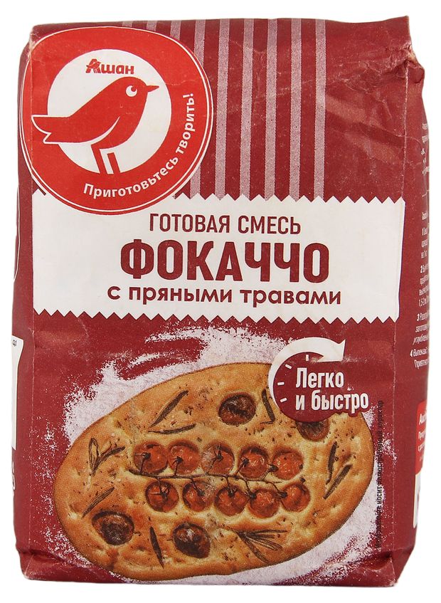 Смесь для фокаччо АШАН Красная птица, 400 г