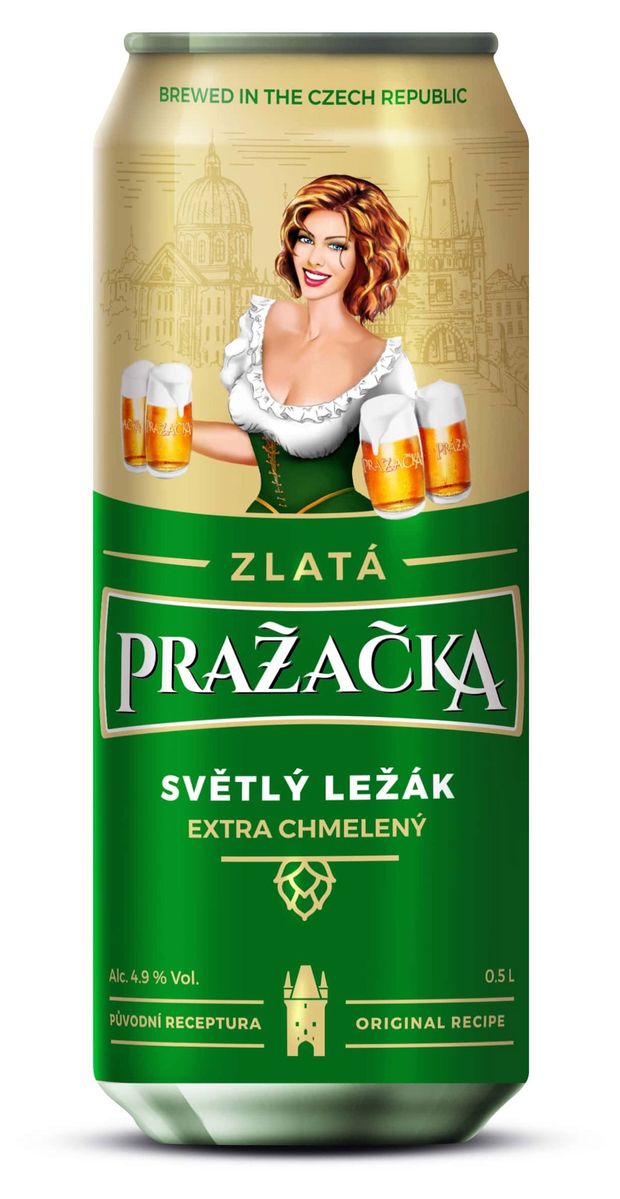 Пиво Prazacka Zlata светлое фильтрованное, 500 мл