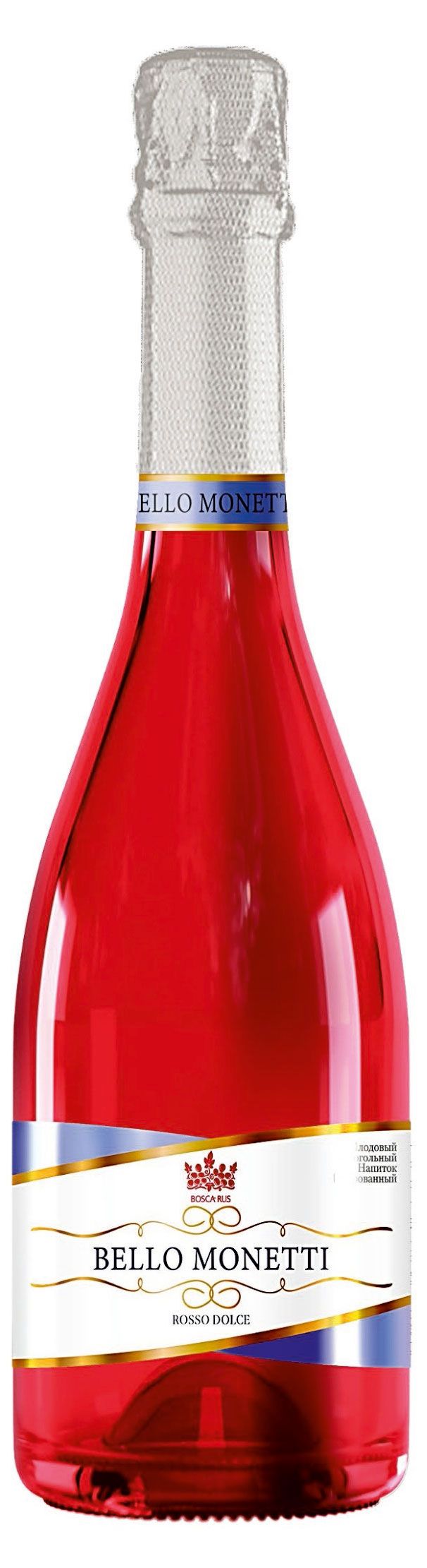 Напиток винный игристый BELLO MONETTI Rosso dolce газированный красный сладкий Россия, 0,75 л