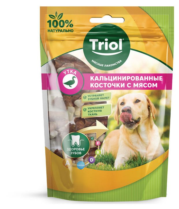 Лакомство для собак Triol кальцинированные косточки с курицей, 70 г