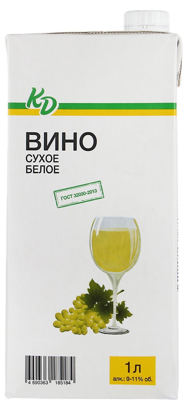 Вино Каждый день белое сухое Россия, 1 л
