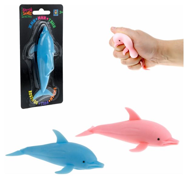 Игрушка-жмяка 1TOY Крутой замес Дельфин 13х35 см 100₽
