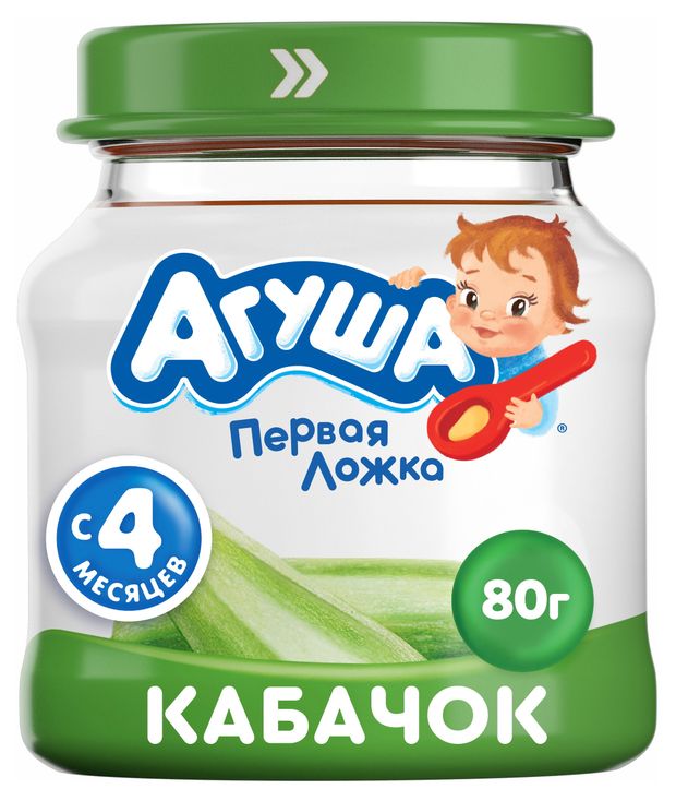 Все для детей Пюре Агуша Первая ложка кабачок с 4 мес., 80 г