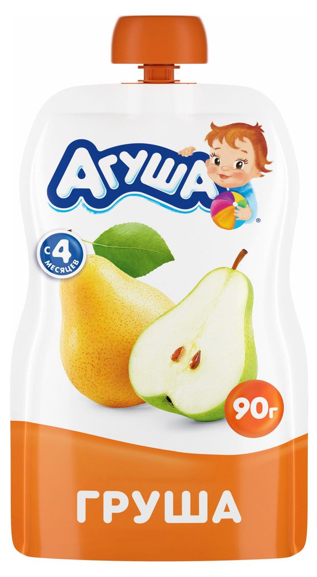 Пюре Агуша груша с 4 мес., 90 г