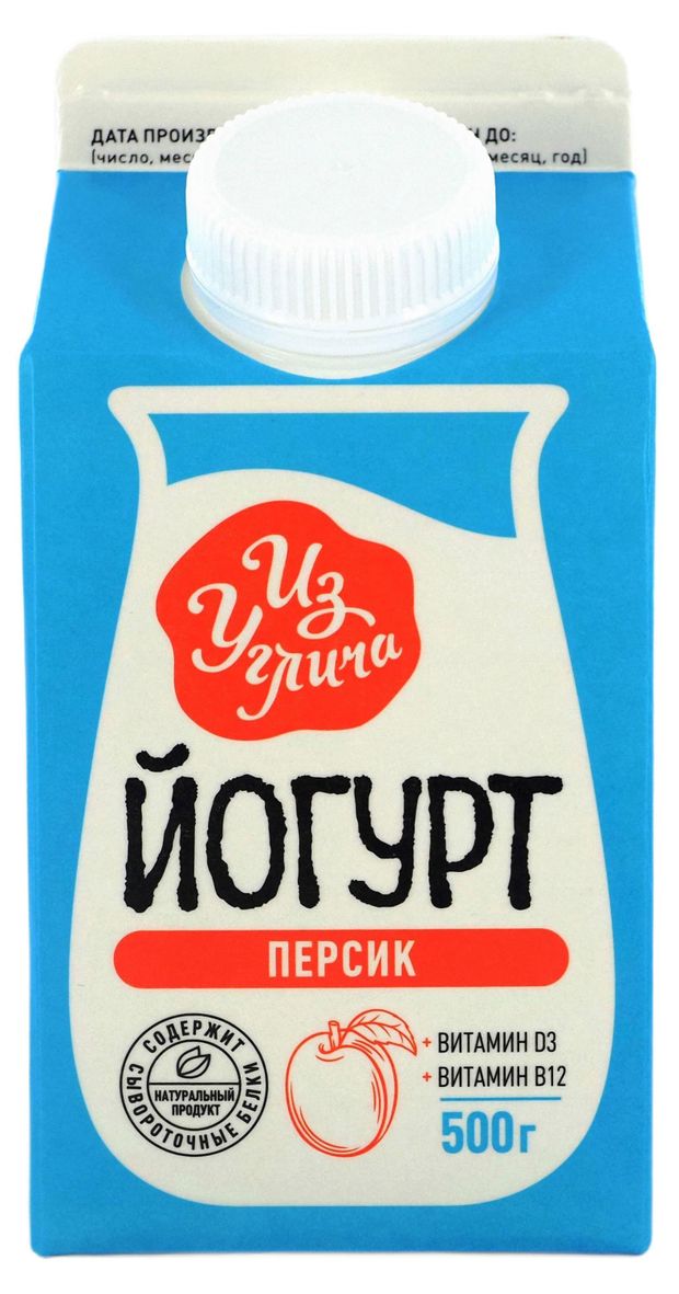 Йогурт питьевой Из Углича персик 1,5% БЗМЖ, 500 г