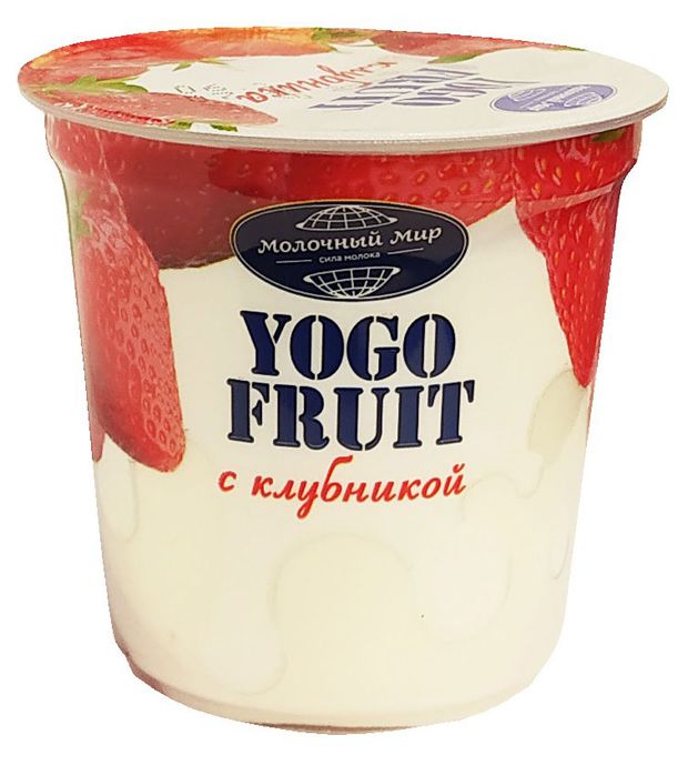 Йогурт YOGO FRUIT двухслойный с клубникой 2,5% БЗМЖ, 150 г
