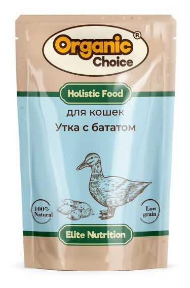 Влажный корм для кошек Organic Сhoice утка с бататом в соусе, 85 г