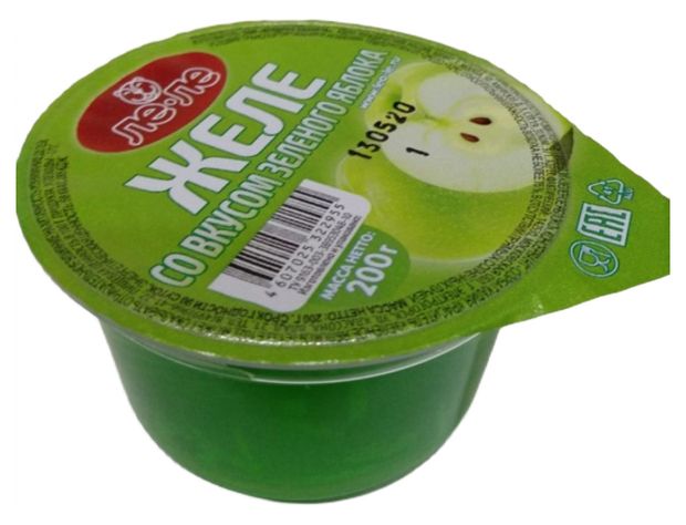 Десерт желейный Желе ЛЕоЛЕ со вкусом зеленого яблока охлажденный, 200 г