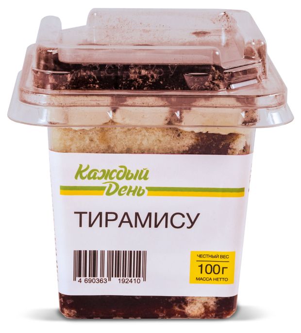 Пирожное бисквитное Каждый день Тирамису порционное охлажденное, 100 г