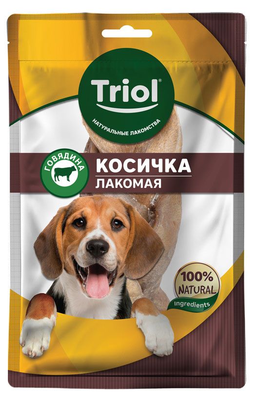 фото Лакомство для собак triol косичка лакомая говядина, 40 г