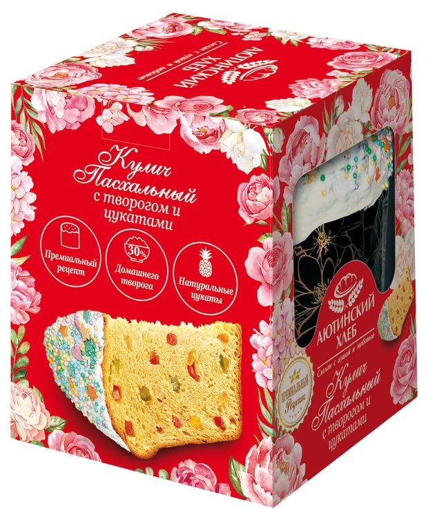 Кулич пасхальный Аютинский Хлеб премиум с цукатами 270 г 150₽