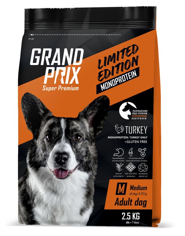 Корм для собак Grand prix Monoprotein Turkey 25 кг 1200₽