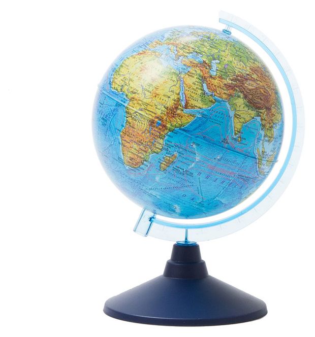 Глобус физический Globen на круглой подставке 15 см 600₽