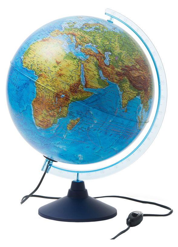 Глобус физико-политический Globen с подсветкой на круглой подставке 32 см 1700₽