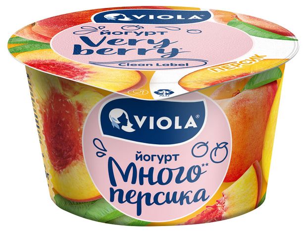Йогурт Viola Very Berry ложковый с Персиком 2.6%, 180 г