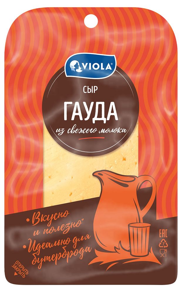 Сыр полутвердый Viola Гауда нарезка 45 БЗМЖ 120 г 190₽
