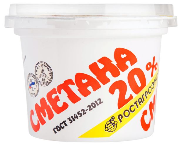 Сметана РостАгроЭкспорт 20% БЗМЖ, 180 г