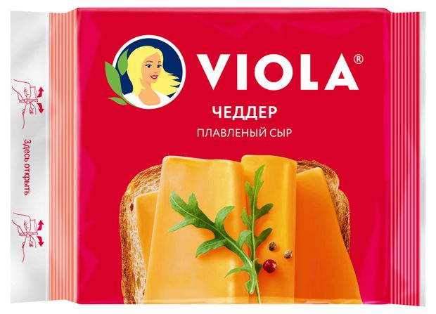 Сыр плавленый Viola Чеддер слайсы БЗМЖ 140 г 165₽