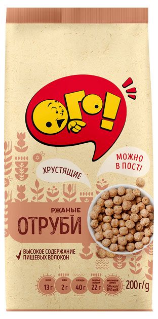 Здоровый выбор Отруби ОГО! ржаные экструдированные, 200 г