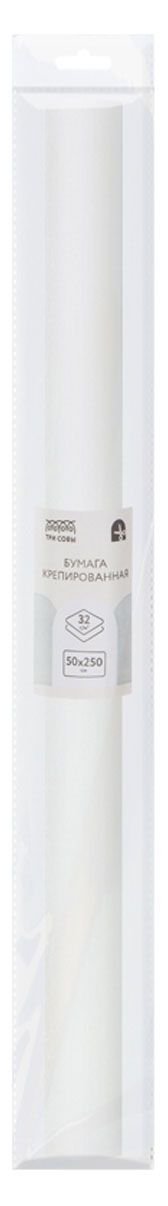 Бумага крепированная Три Совы 50х250 см 32г/м2, 1 шт в ассортименте