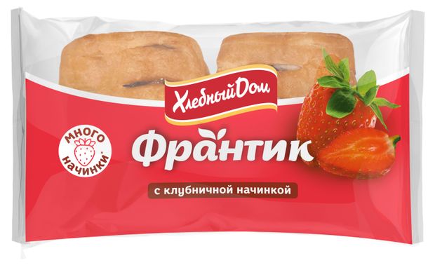 Слойка пшеничная сладкая Франтик Хлебный Дом клубника 2 шт х 50 г