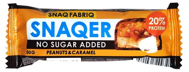 Батончик протеиновый Snaq Fabriq глазированный с арахисом и карамелью 50 г 88₽