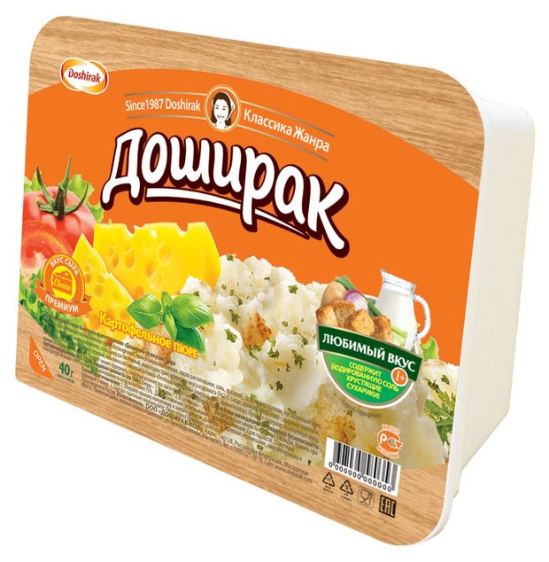 Картофельное пюре быстрого приготовления Доширак Премиум со вкусом сыра 40 г 45₽