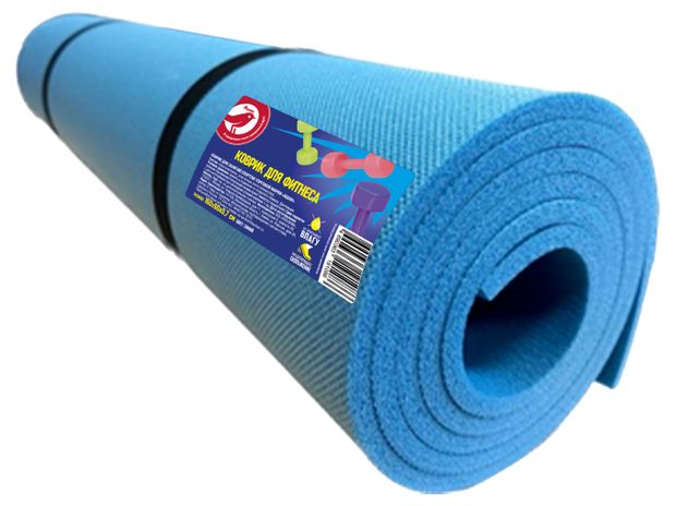 Коврик для фитнеса АШАН Красная птица синий 160х60 см 500₽
