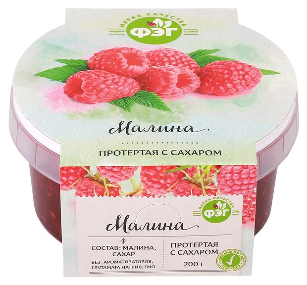 Малина протертая ФЭГ с сахаром, 200 г