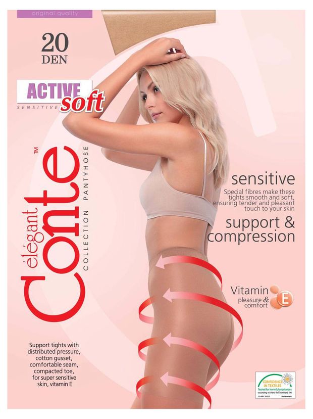 Колготки женские Conte Active 20 den Natural, размер 2