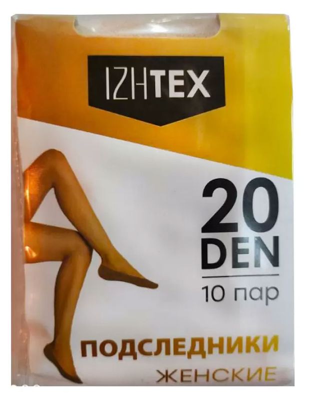 Подследники женские Izhtex бежевые one size 20 den, 10 пар