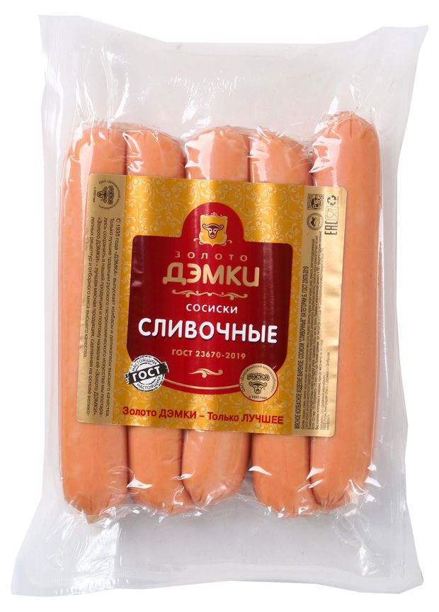 Сосиски Золото Дэмки Сливочные, 360 г