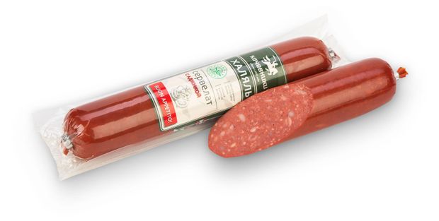 Колбаса варено-копченая Кочевники Сервелат с аджикой халяль, 330 г