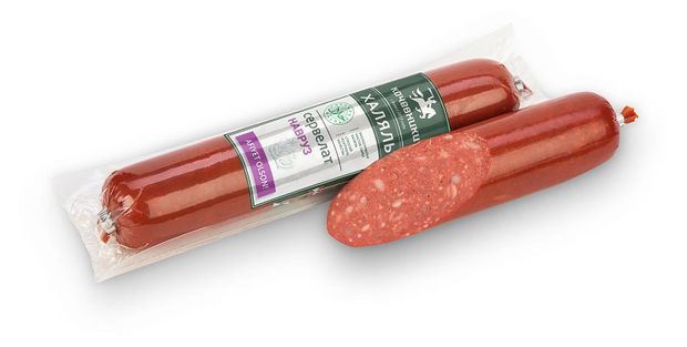 Колбаса варено-копченая Кочевники Сервелат Навруз халяль, 330 г