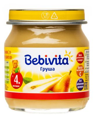 Пюре Bebivita Груша с витамином С с 4 мес 100 г 59₽