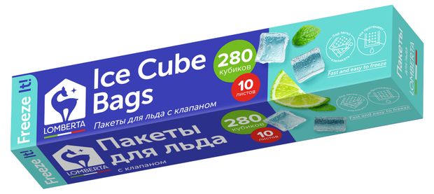 Пакетики для льда Lomberta 10 листов 100₽