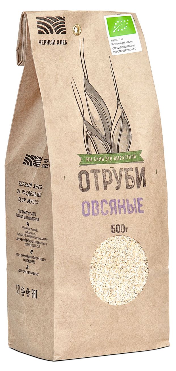 Здоровый выбор Отруби овсяные Чёрный хлеб БИО, 500 г