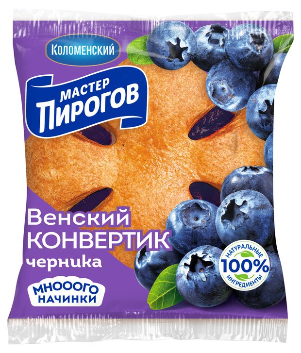 Слойка Венский конвертик Мастер Пирогов с черникой 70 г 49₽
