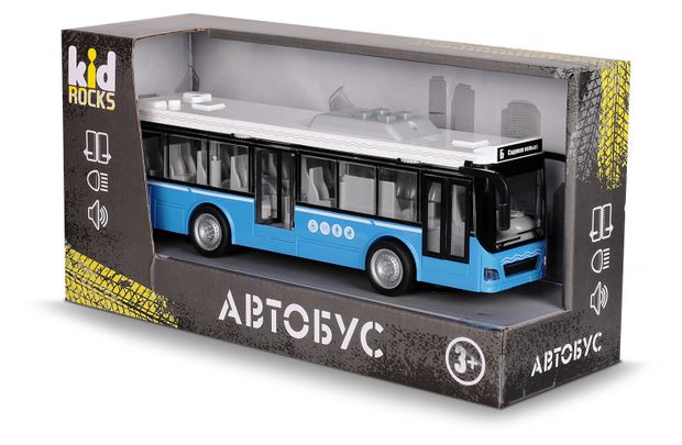 Игрушка-автобус Kid Rocks со звуком и светом, 1:16