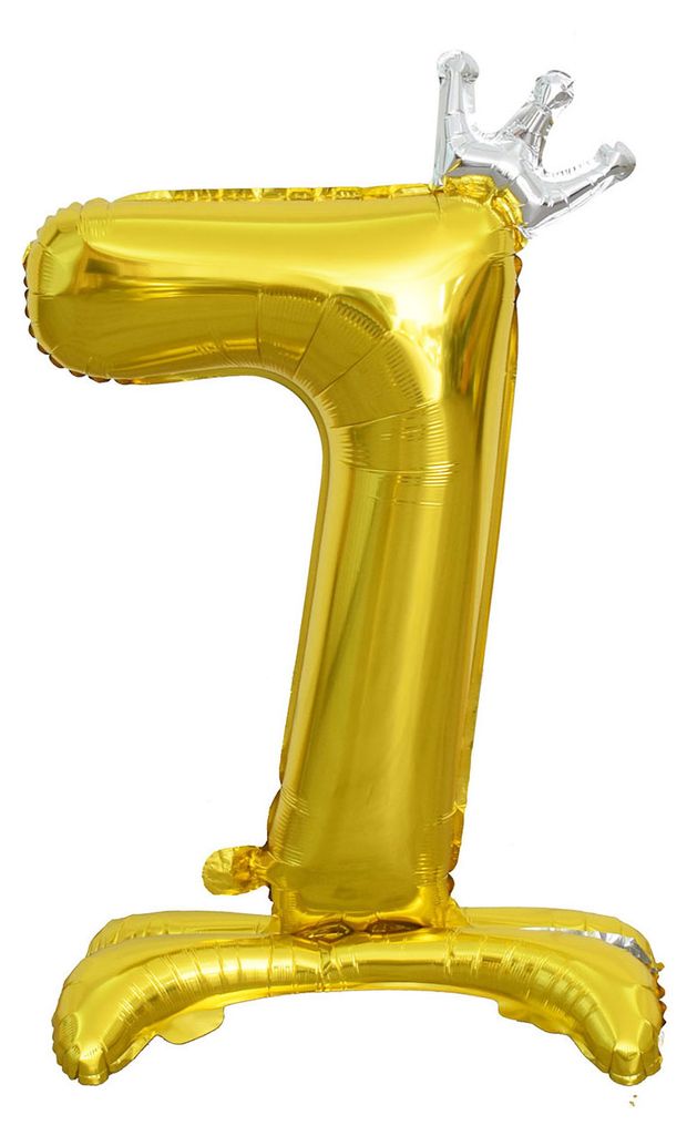 Цифра фольгированная Веселая затея 7 золотая на подставке 81 см 150₽