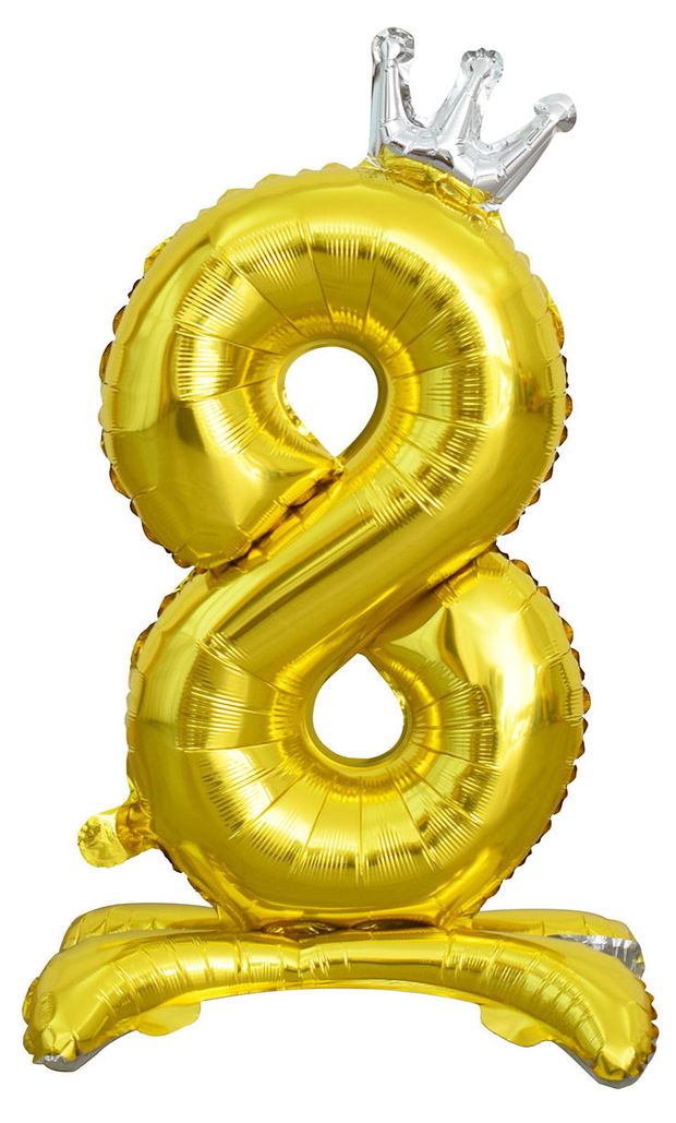 Цифра фольгированная Веселая затея 8 золотая на подставке 81 см 150₽