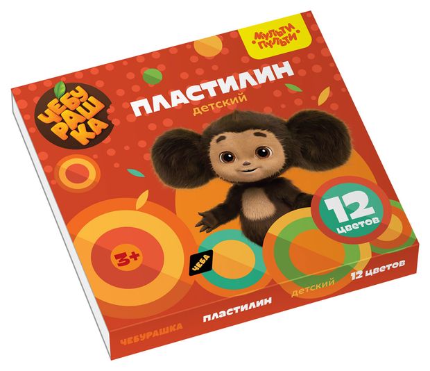 Пластилин Мульти-пульти Чебурашка со стеком 12 цветов 180 г 135₽